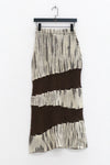 SWAYING 25 Fall/Winter Irregular Diagonal Stripe Cutout Maxi Skirt/A-Line Skirt SW-SW25AW3B07C2S2-ZONG Brown